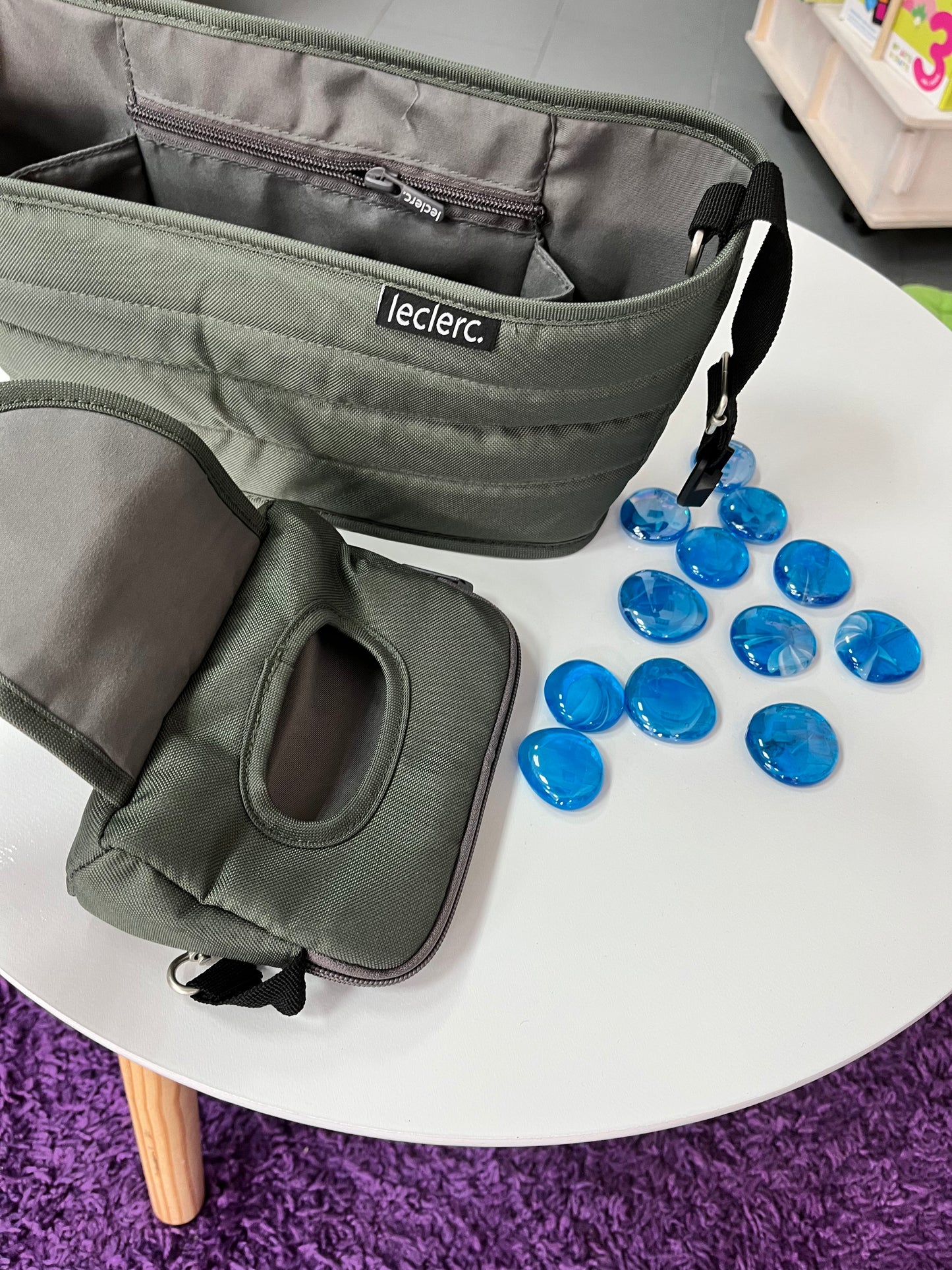 Leclerc- Borsa portaoggetti Influencer verde militare