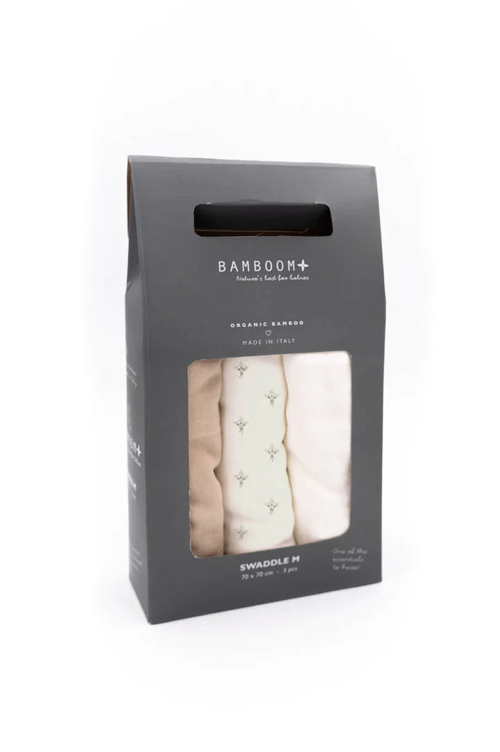Bamboom+ - Mussole Medium - 70x70 cm - 3-Pack