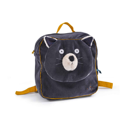 Moulin Roty - Weicher Rucksack Cat Alphonse grau