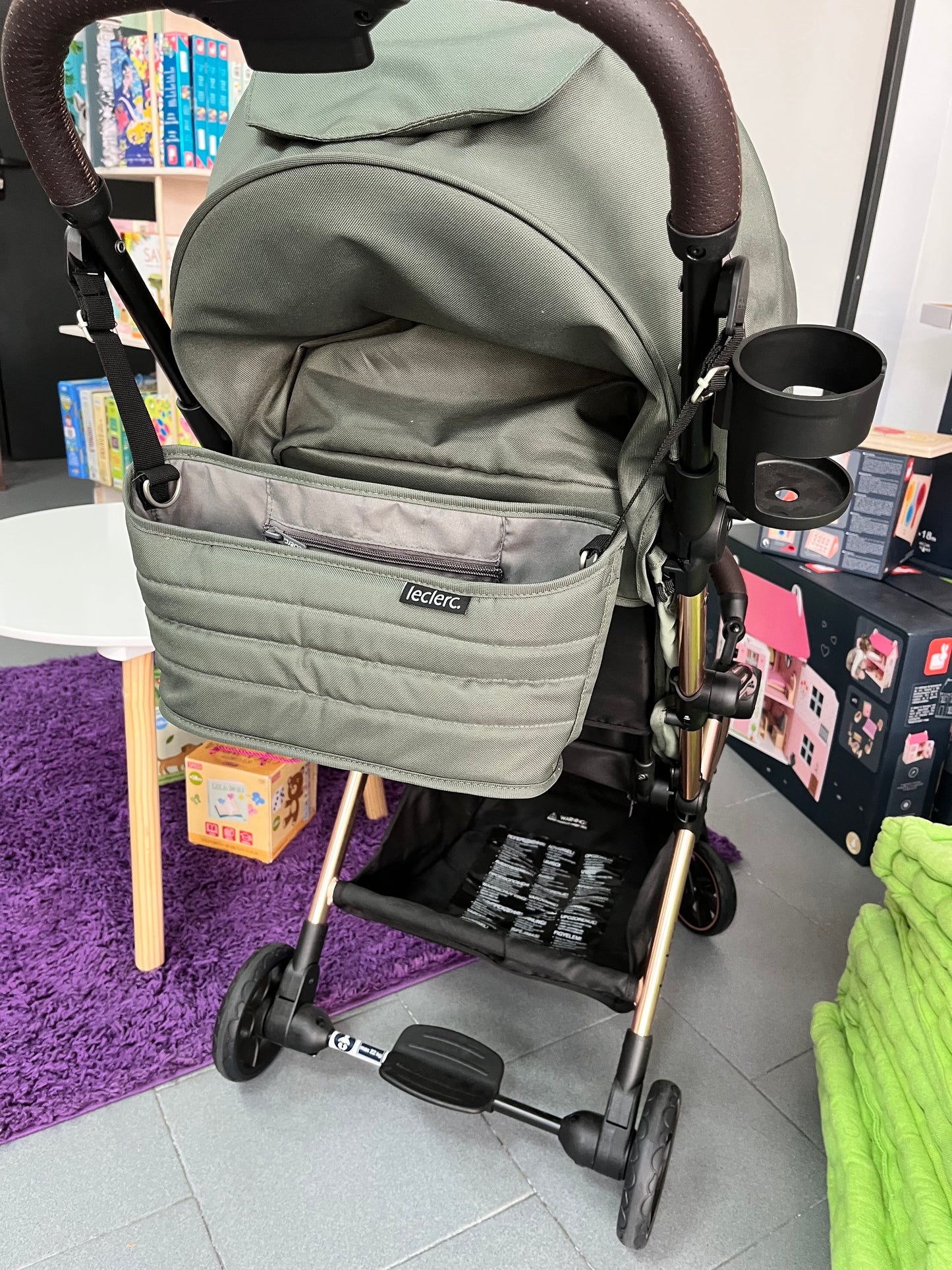 Leclerc- Borsa portaoggetti Influencer verde militare