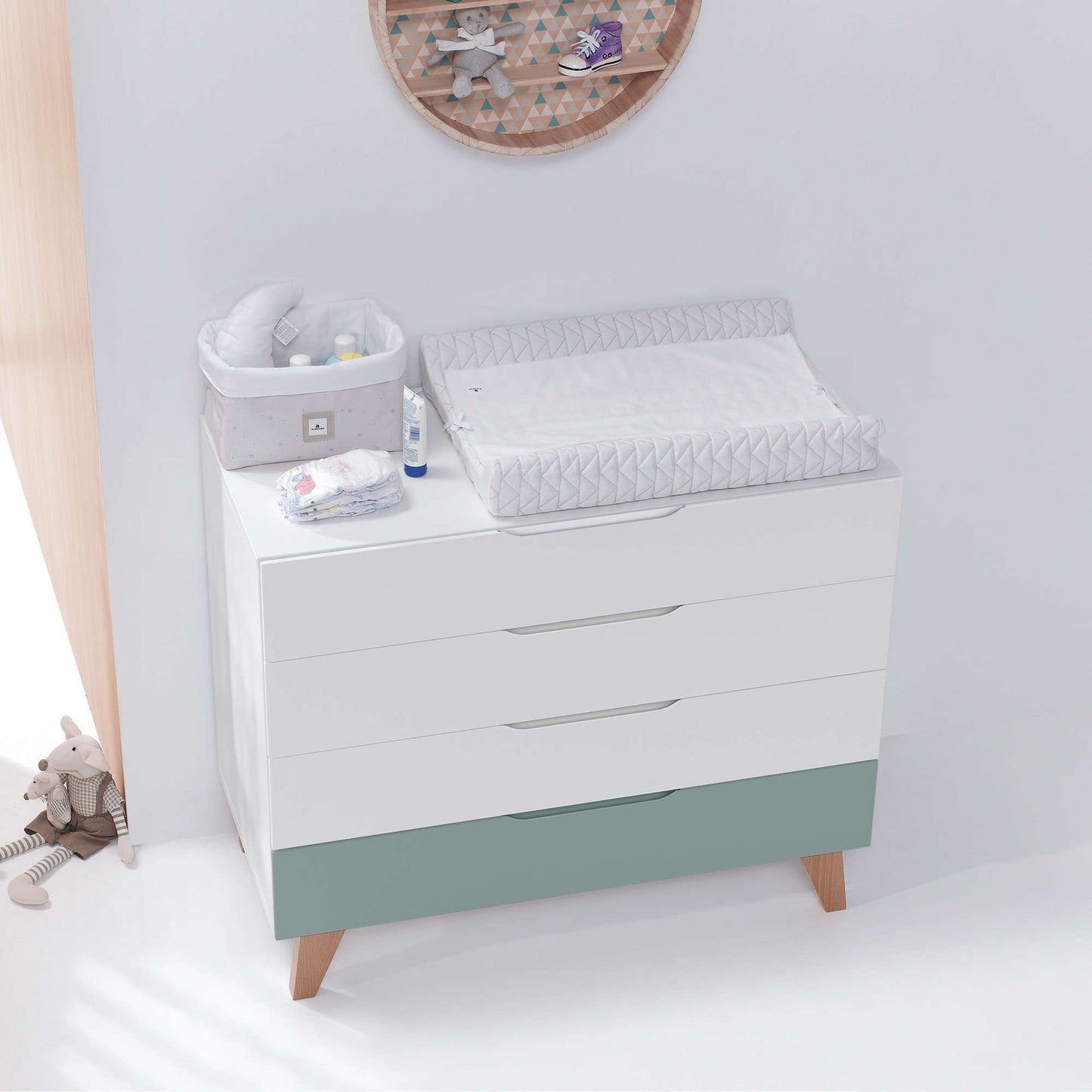 Alondra - Cassettiera bambini legno (4 cassetti) stile nordico
