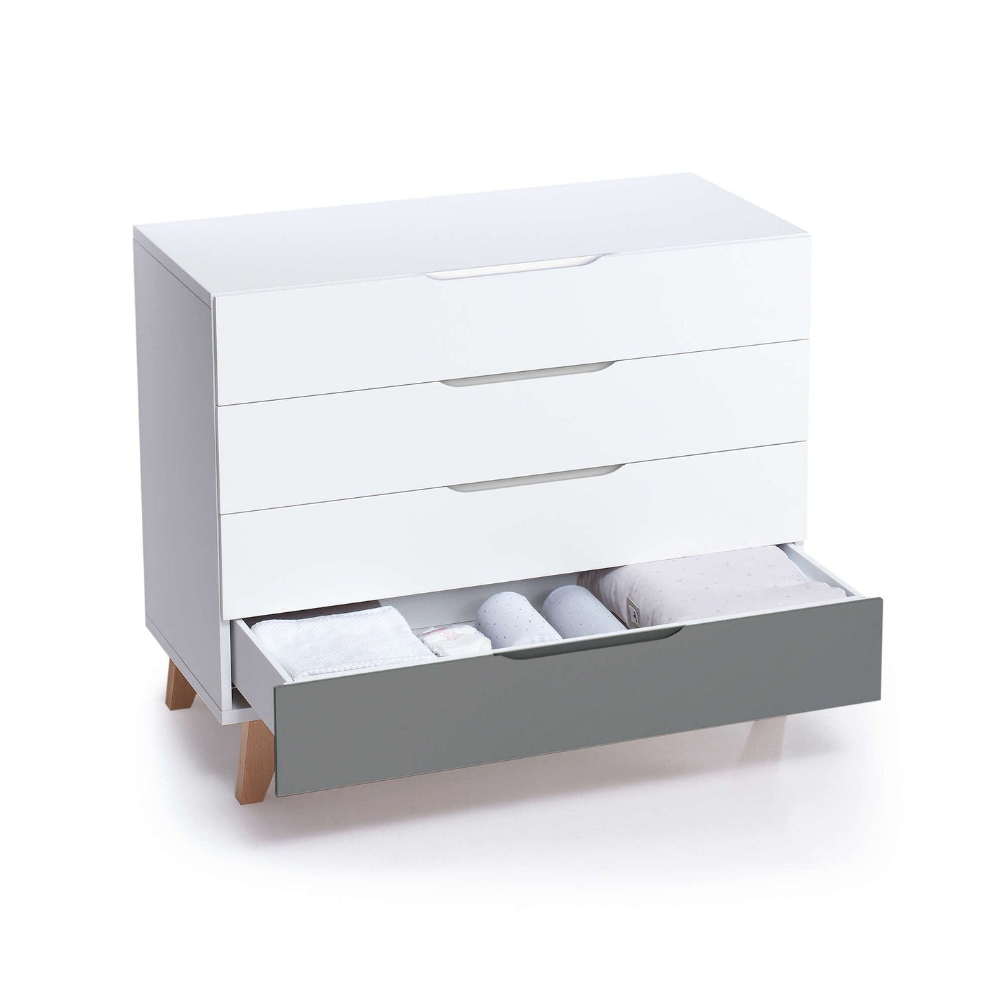Alondra - Cassettiera bambini legno (4 cassetti) stile nordico
