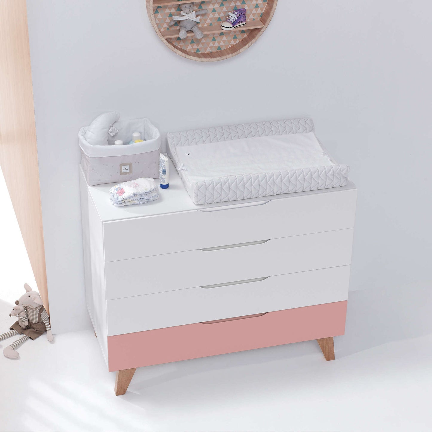 Alondra - Cassettiera bambini legno (4 cassetti) stile nordico