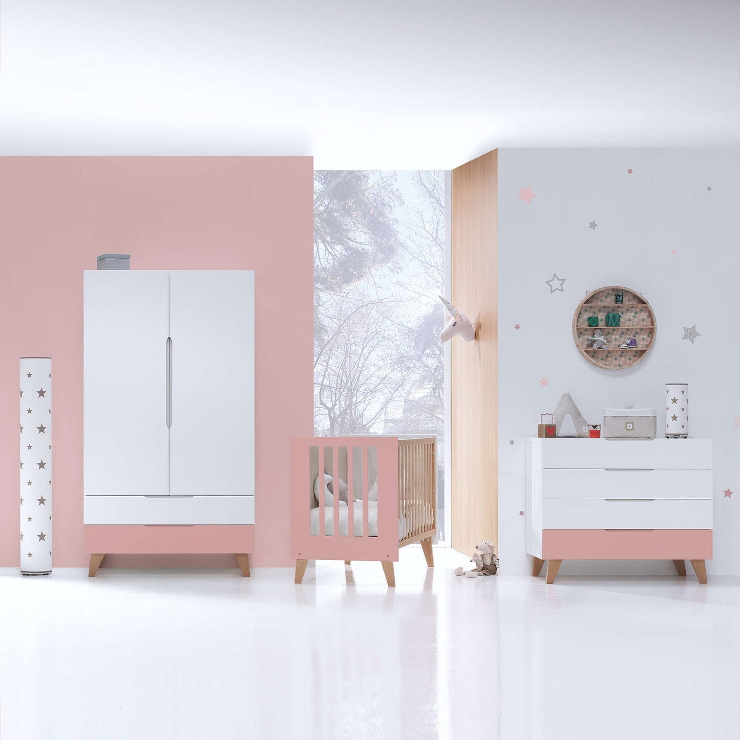 Alondra - Cassettiera bambini legno (4 cassetti) stile nordico