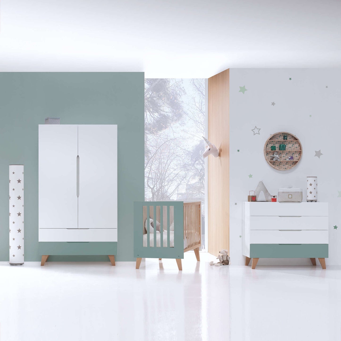 Alondra - Cassettiera bambini legno (4 cassetti) stile nordico