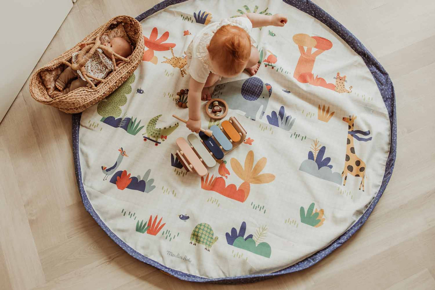 Play&Go Soft x Moulin Roty - Sacco portagiochi e tappeto 3 in 1