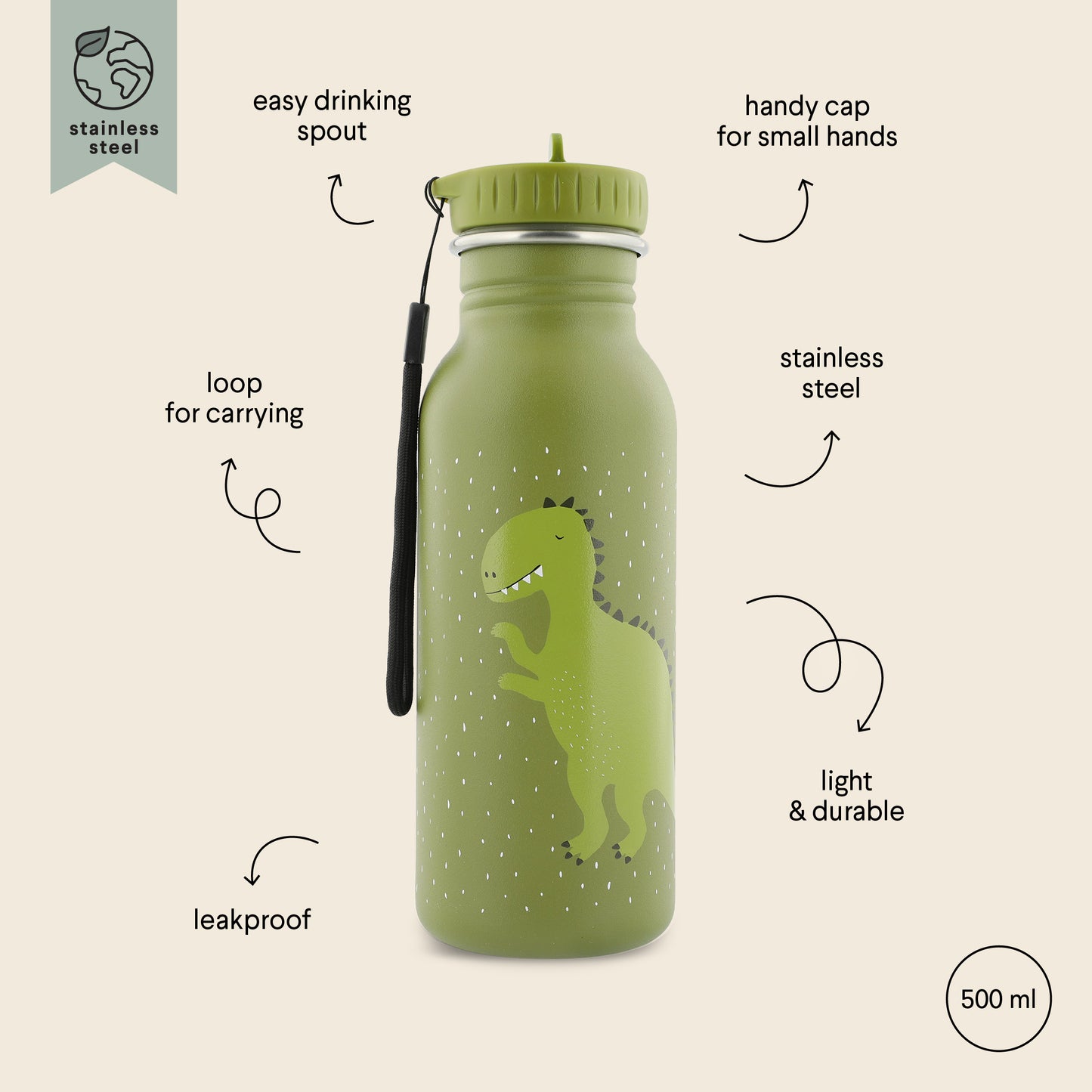 Trixie - Borraccia 500 ml - Mr. Dino