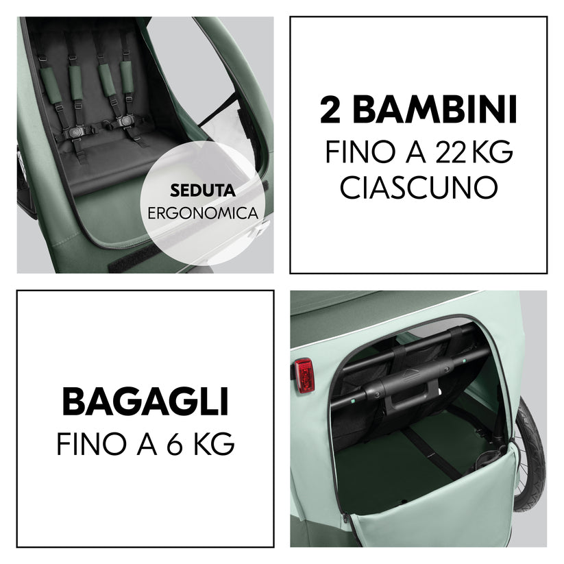 Hauck - Dryk Duo Plus rimorchio per bici