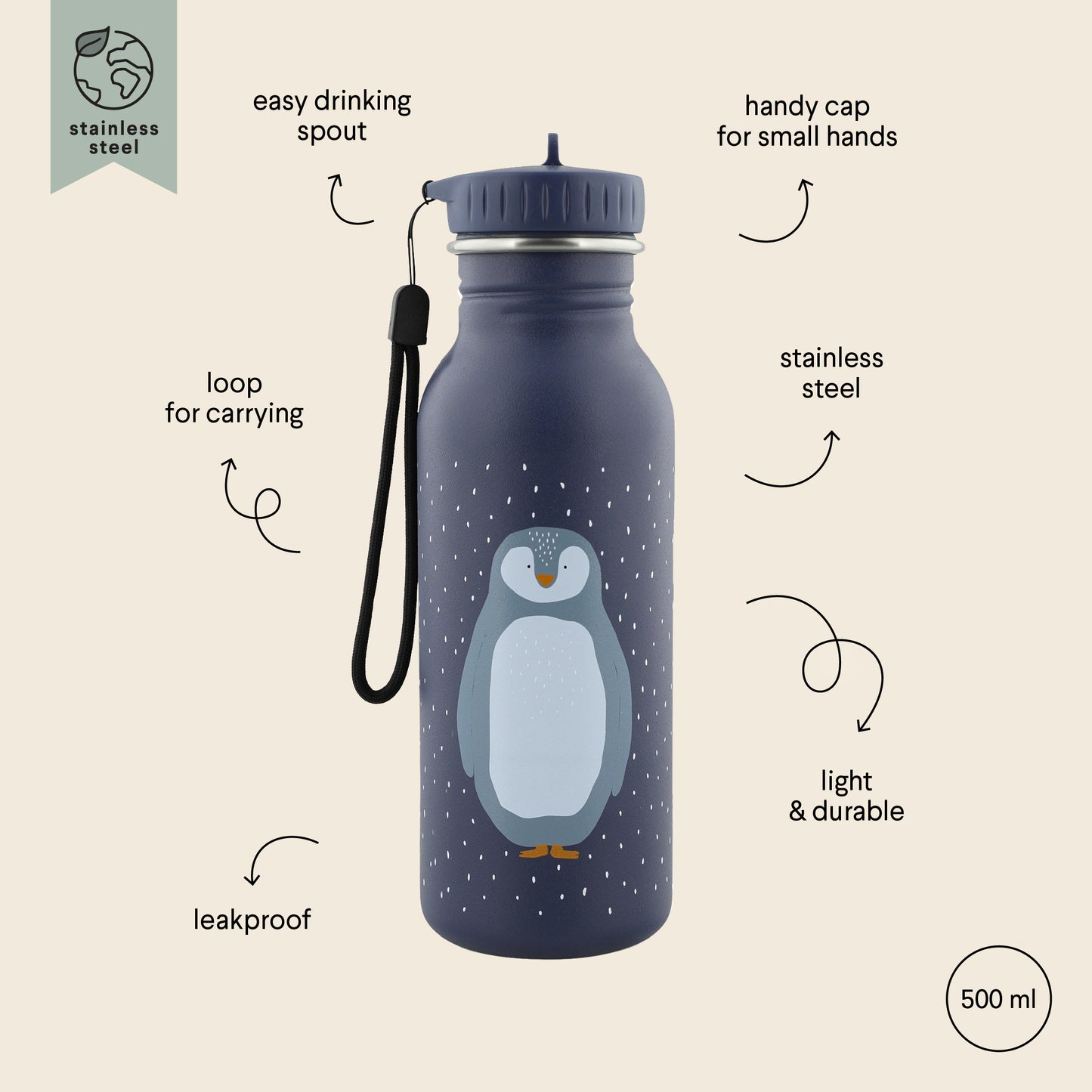 Trixie - Borraccia 500ml / 350ml- Mr. Penguin
