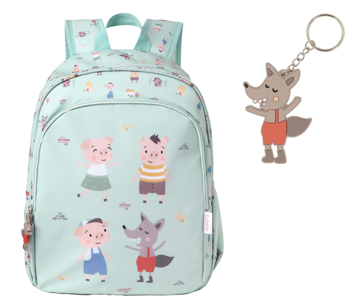 Tutete - Zainetto Maxi "The Three Little Pigs" + Portachiavi Personalizzabile