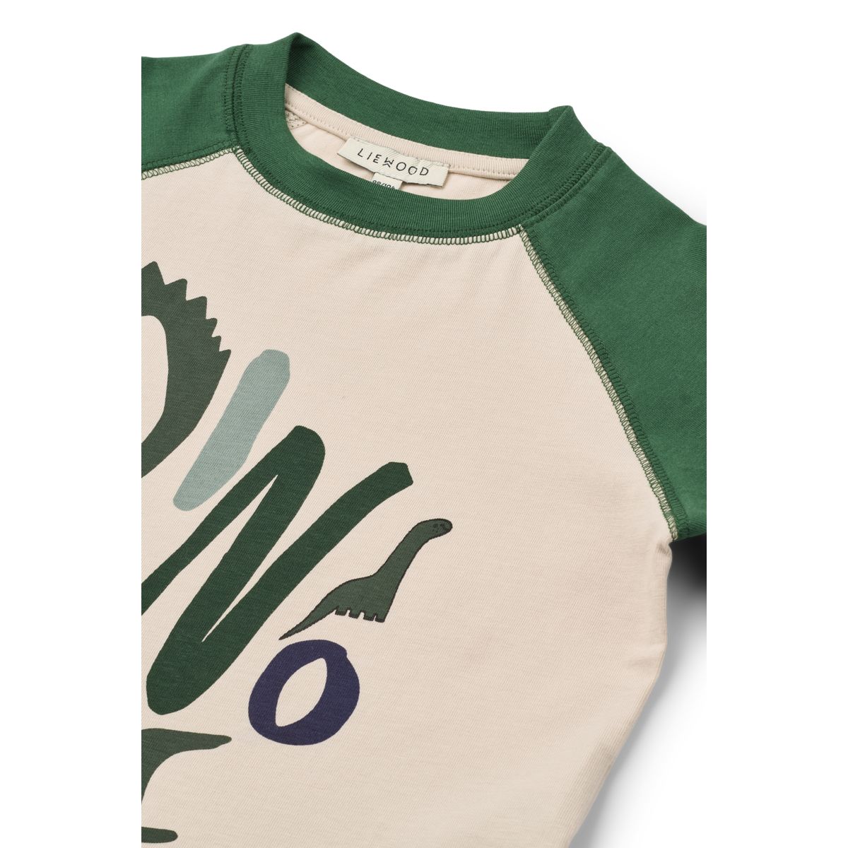 Liewood - T-shirt manica lunga Ellington - Dinomite / Garden green / Sandy