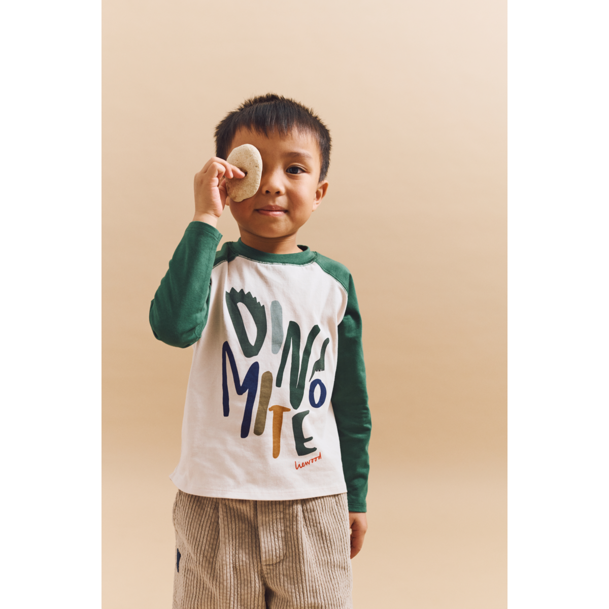 Liewood - T-shirt manica lunga Ellington - Dinomite / Garden green / Sandy