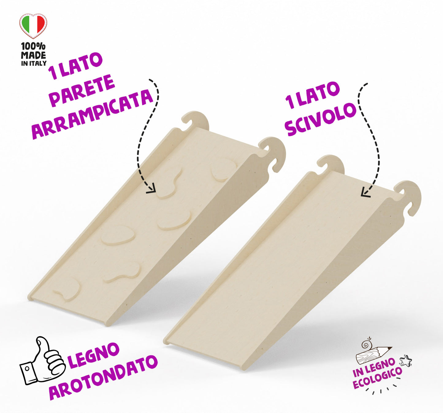 Scivolo e arrampicata per Triangolo di Pikler o Balance&Bridge