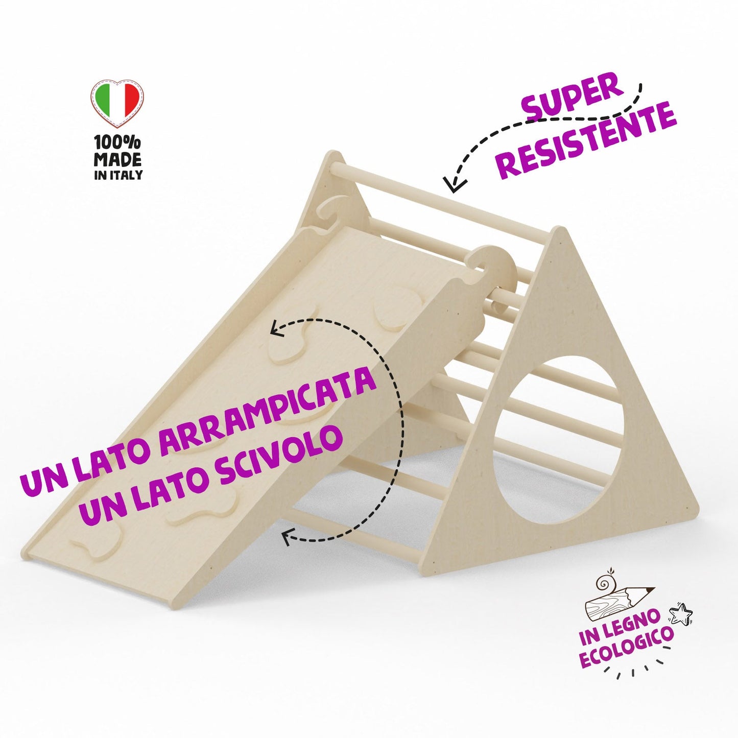 Scivolo e arrampicata per Triangolo di Pikler o Balance&Bridge