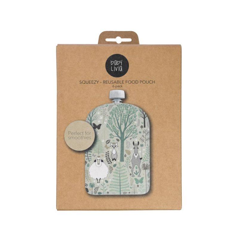 Baby Livia - Squeezy - Confezione 6 tasche riutilizzabili per alimenti - Nani&S di Enza Tramontana