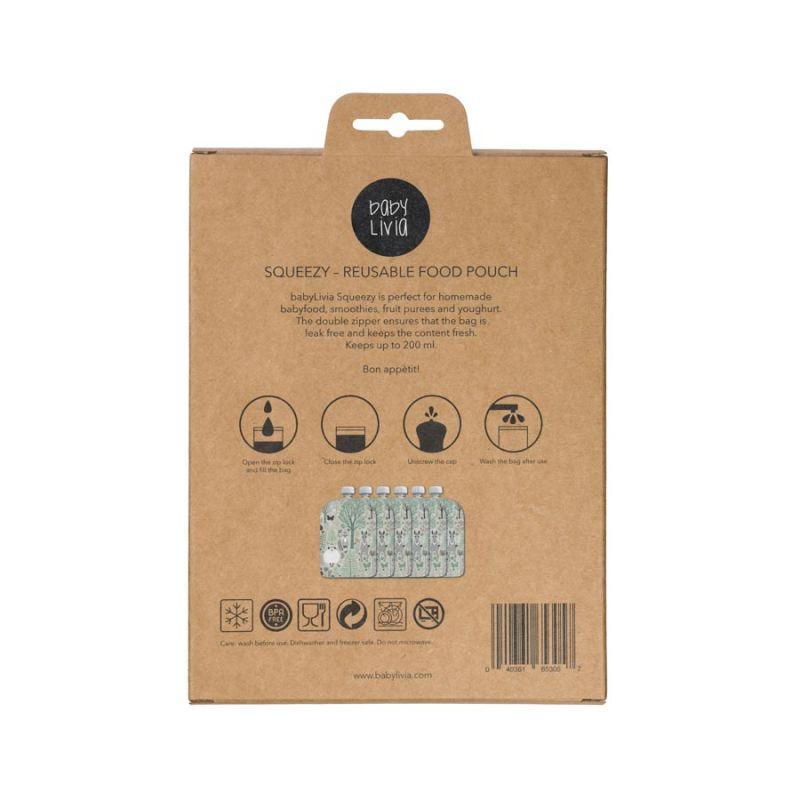 Baby Livia - Squeezy - Confezione 6 tasche riutilizzabili per alimenti - Nani&S di Enza Tramontana