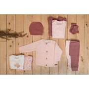 Little Dutch - Body manica corta a costine "Rosa" 50/56