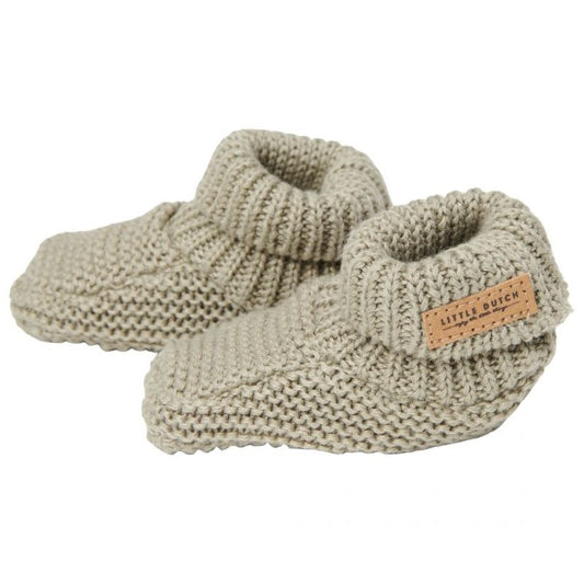 Little Dutch - Babbucce Tricotti "Verde oliva" TAGLIA 1