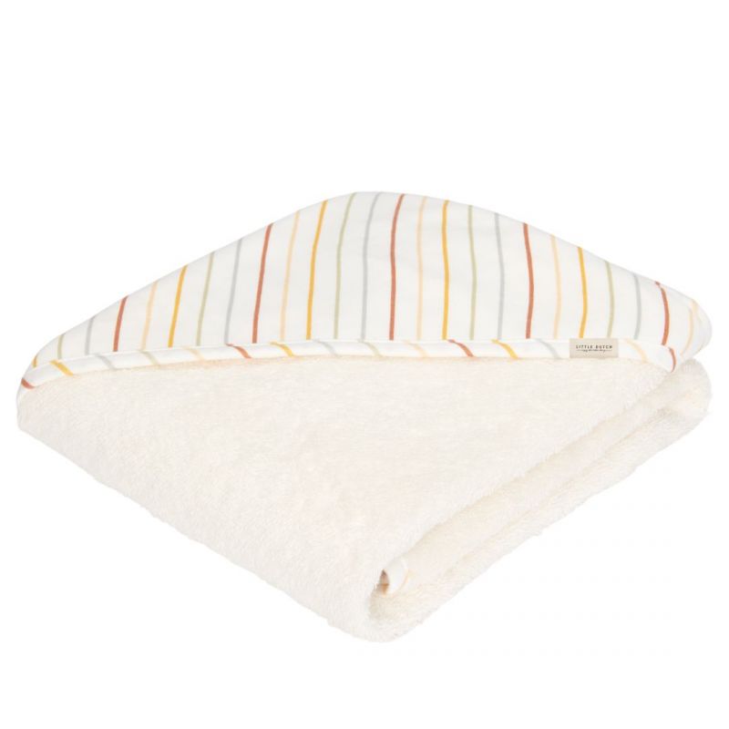Little Dutch - Accappatoio in cotone organico 100x100 Vintage sunny stripes
