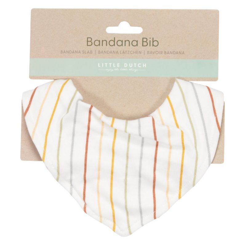 Bavaglino bandana in cotone organico Vintage Sunny Stripes