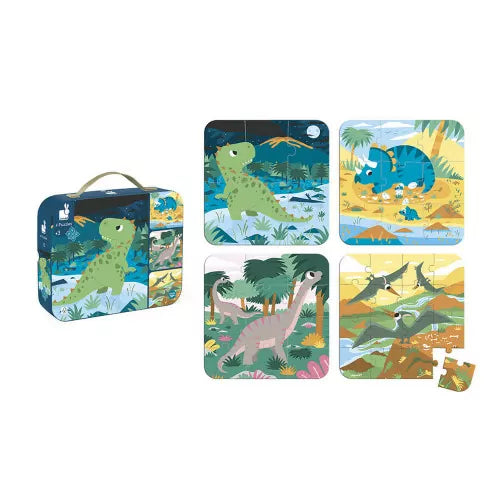 Janod - 4 progressive Puzzles „Dinosaurier“