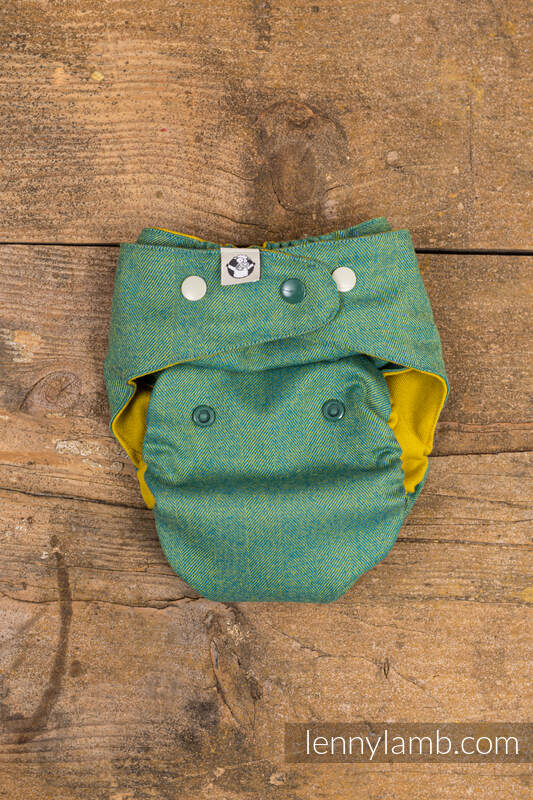 Lenny lamb - set di pannolini lavabili- Herringbone Green Pea & Fresh Mint- OS