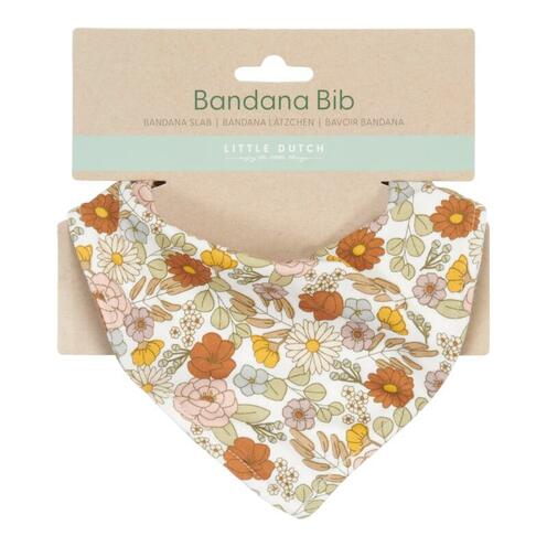 Bavaglino bandana in cotone organico Vintage Little Flower