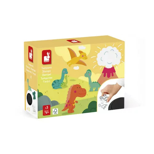 Janod – Dino-Schablone – 15 Stempel
