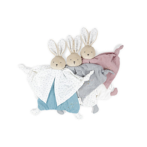 KALOO - Petit pas - Doudou aus Bio-Baumwolle mit Häschenmotiv „Grau“.