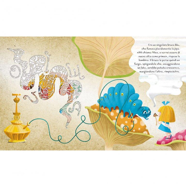 Alice nel paese delle meraviglie - libro illustrato e intagliato - Nani&S di Enza Tramontana