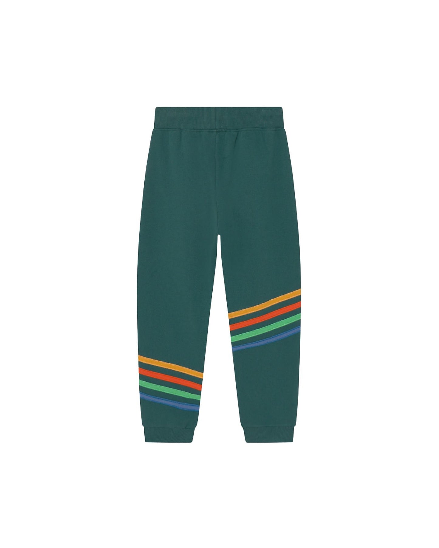 FRUGI - Pantaloni tuta verde petrolio "Arcobaleno"