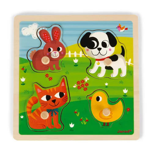 JANOD - Taktiles Holzpuzzle Meine ersten Tiere