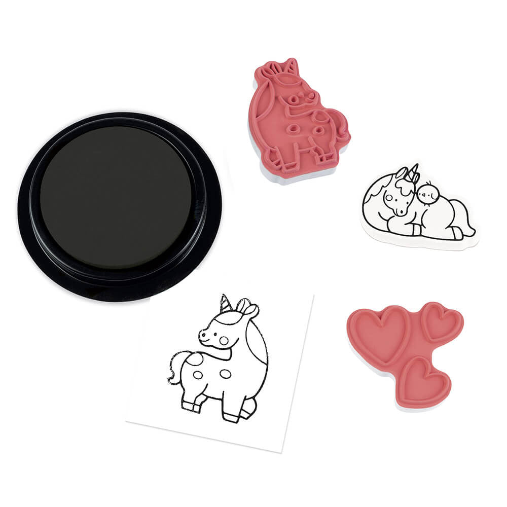 Janod - Einhorn-Schablone - 15 Stempel