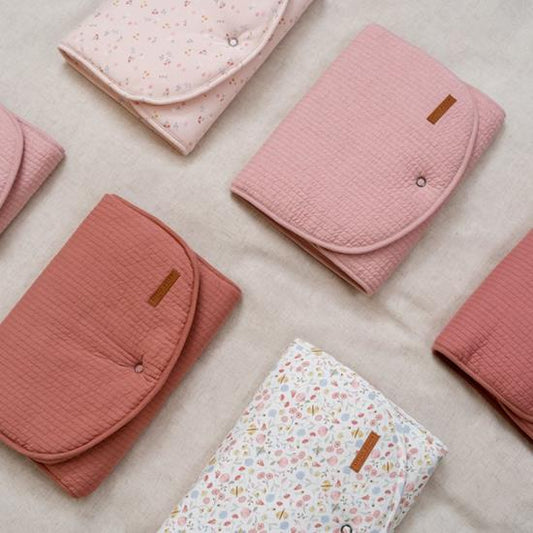 Fasciatoio da viaggio in cotone organico Pink soft