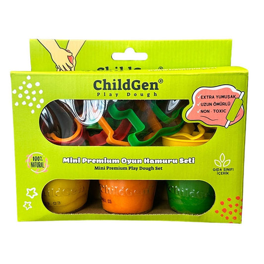 Pasta Modellabile Naturale - Arancione, Giallo, Verde + 8 Formine