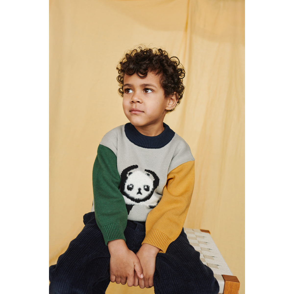 Liewood - Maglione lavorato Orlane - Panda / Mist / Classic Navy Multi Mix