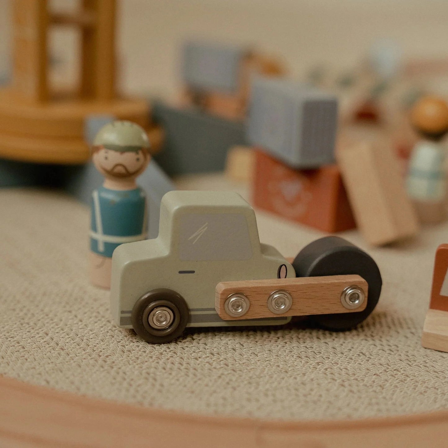 Little Dutch - Set gru in legno con binari del trenino