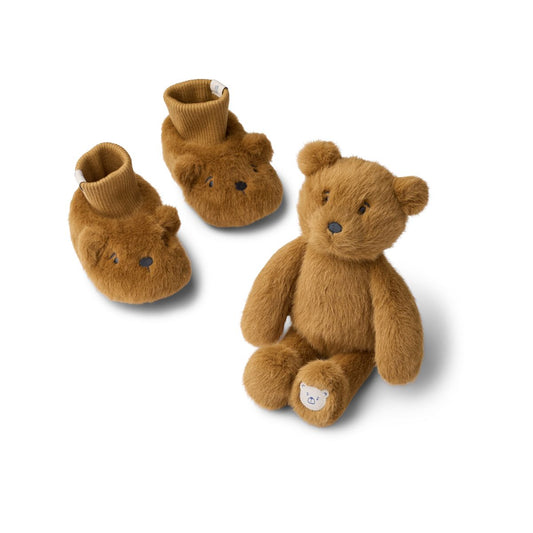 Basim Bear Baby Plush Gift Set  - Orsetto Peluche + Pantofole Size 16/17