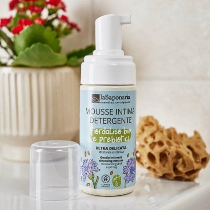 LA SAPONARIA - Mousse detergente intima delicata - Fiordaliso Bio & Prebiotici