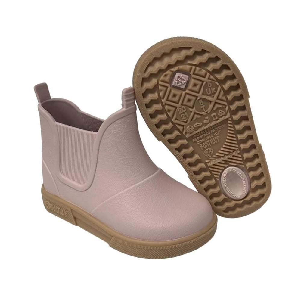 Boatilus - Baby Beatly - Stivale da pioggia alla caviglia in gomma - Old Pink/Beige