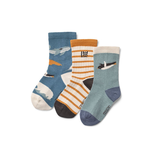 Liewood - Calze 3 Pack - Artic Sea / Ocean View