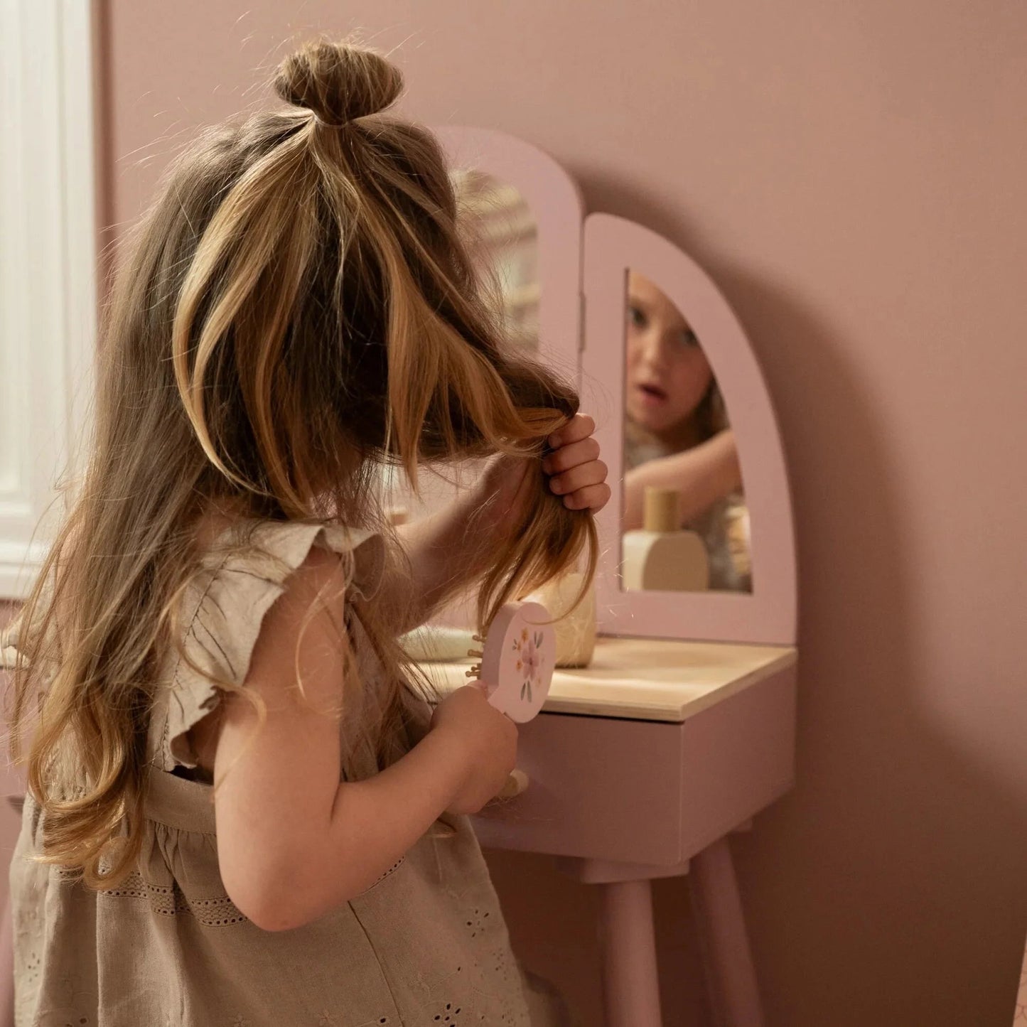 Little Dutch- Console in legno Rosa con Sedia