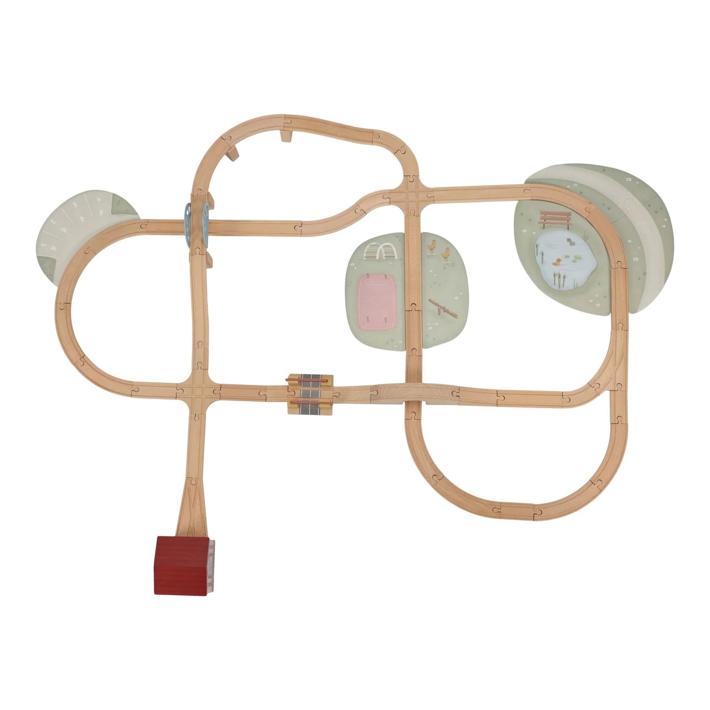 Little Dutch - Pista trenino in legno XL (114 pz)