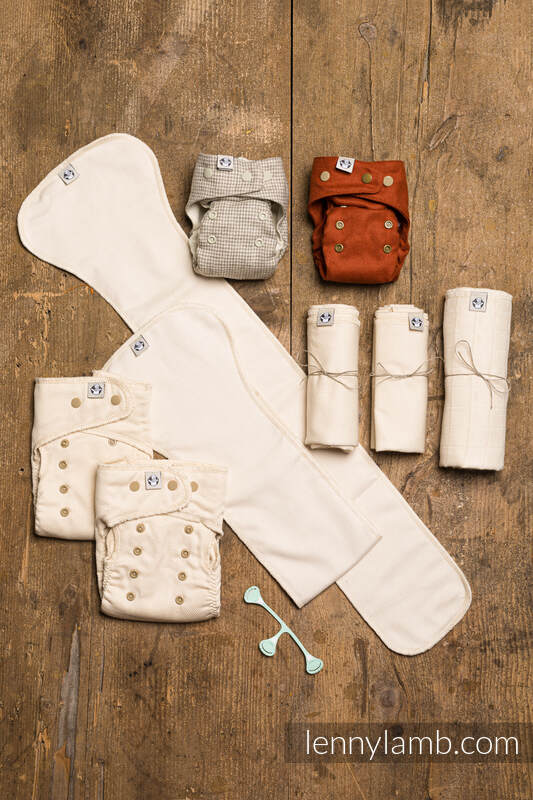 Lenny lamb - set di pannolini lavabili- Foxy RED e Classic PEPTIKA - OS