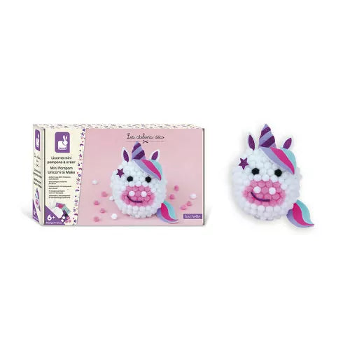 Janod - Mini pompon "Unicorno" fai-da-te
