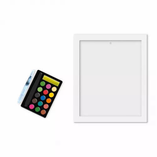Janod - Aquarellmalerei mit goldenen Quadraten „Garten“