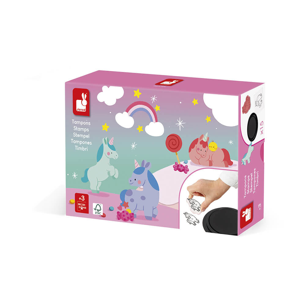 Janod - Unicorno Stampino-15 timbri